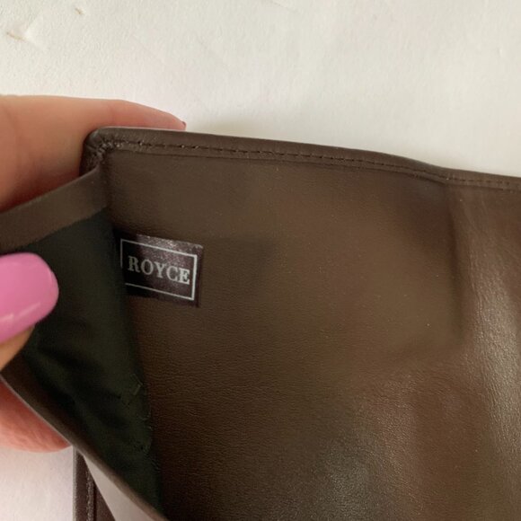 ROYCE NEW YORK RFID PASSPORT COVER AND LUGGAGE Tag Travel Set BROWN - Picture 8 of 9